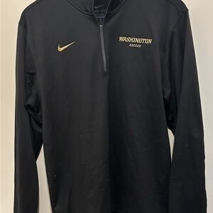 Nike Men's Black and Gold University of Washington Soccer Quarter Zip - size M